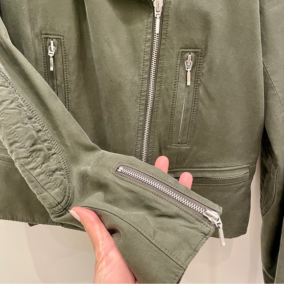 Club Monaco Army Green Moto Jacket - Picture 8 of 9